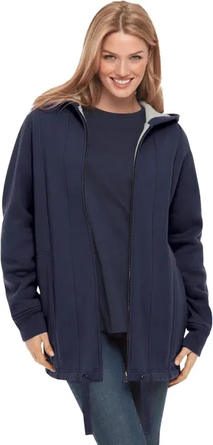 Woman Within Plus Size Thermal Waffle Lined Fleece Hoodie Oversized