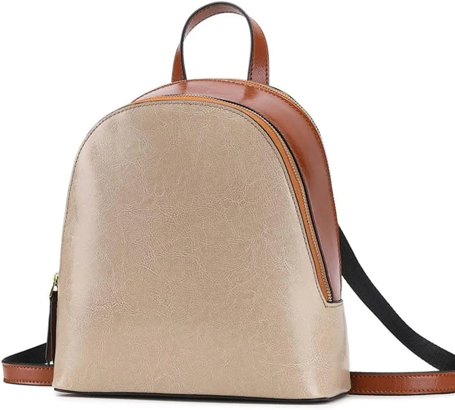 Women Daypack Leather Backpack Travel Bag Hiking Backpacks, White, One Size