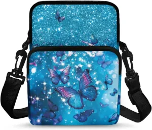 Women's 2 Layer Crossbody Bag Messenger Shoulder Bag Travel Passport Purse Wallet Bag