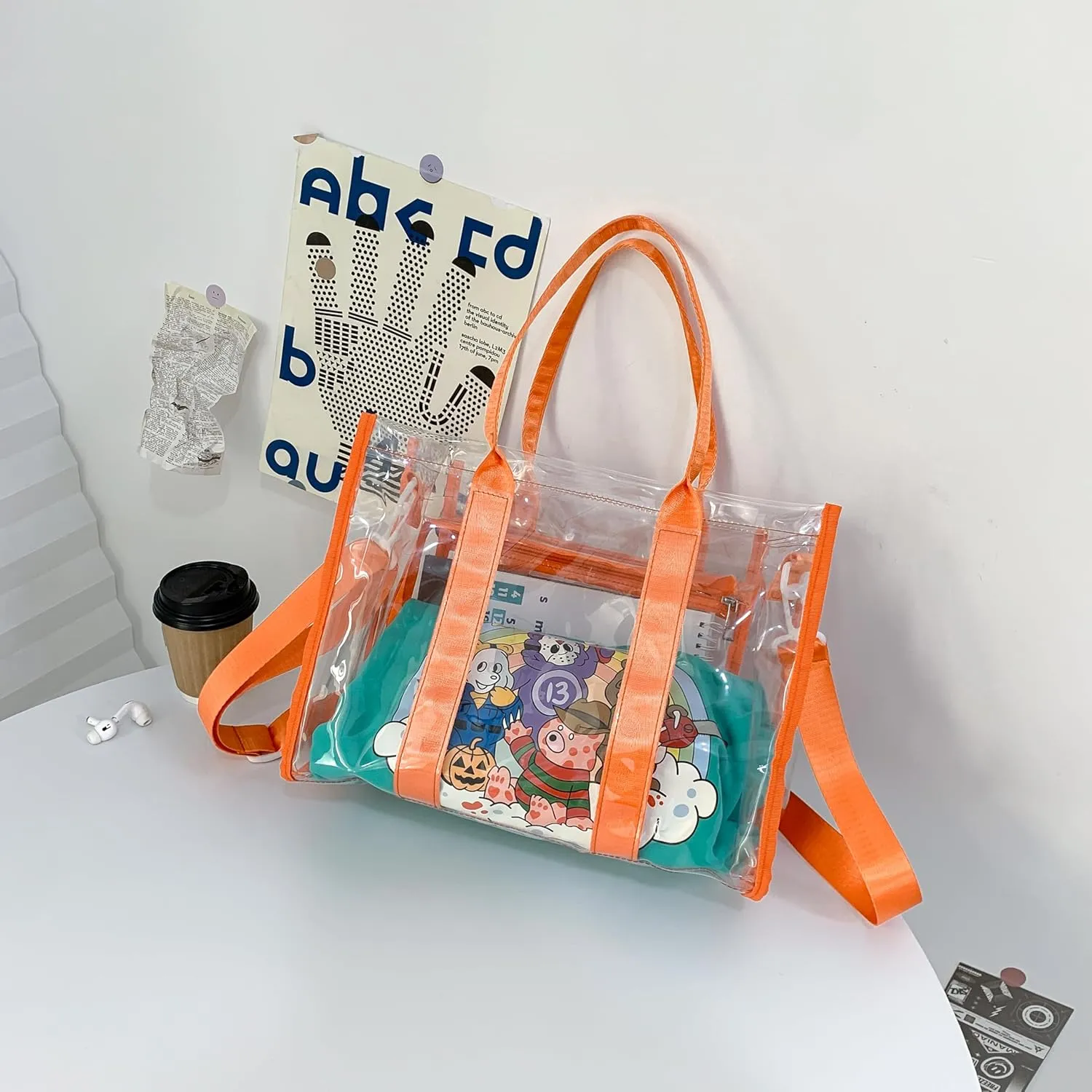 Women's Fashion Shoulder Cross Bag PVC Transparent Beach Bag Large Capacity Can Store Daily Necessities