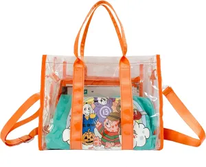 Women's Fashion Shoulder Cross Bag PVC Transparent Beach Bag Large Capacity Can Store Daily Necessities