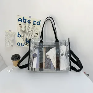 Women's Fashion Shoulder Cross Bag PVC Transparent Beach Bag Large Capacity Can Store Daily Necessities