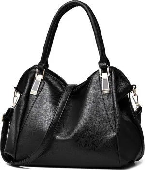 Women's Handbags Luxury Handbags Women Shoulder Bag Casual Large Tote Bags Hobo Soft Leather Ladies' Crossbody Messenger Bag(Black)