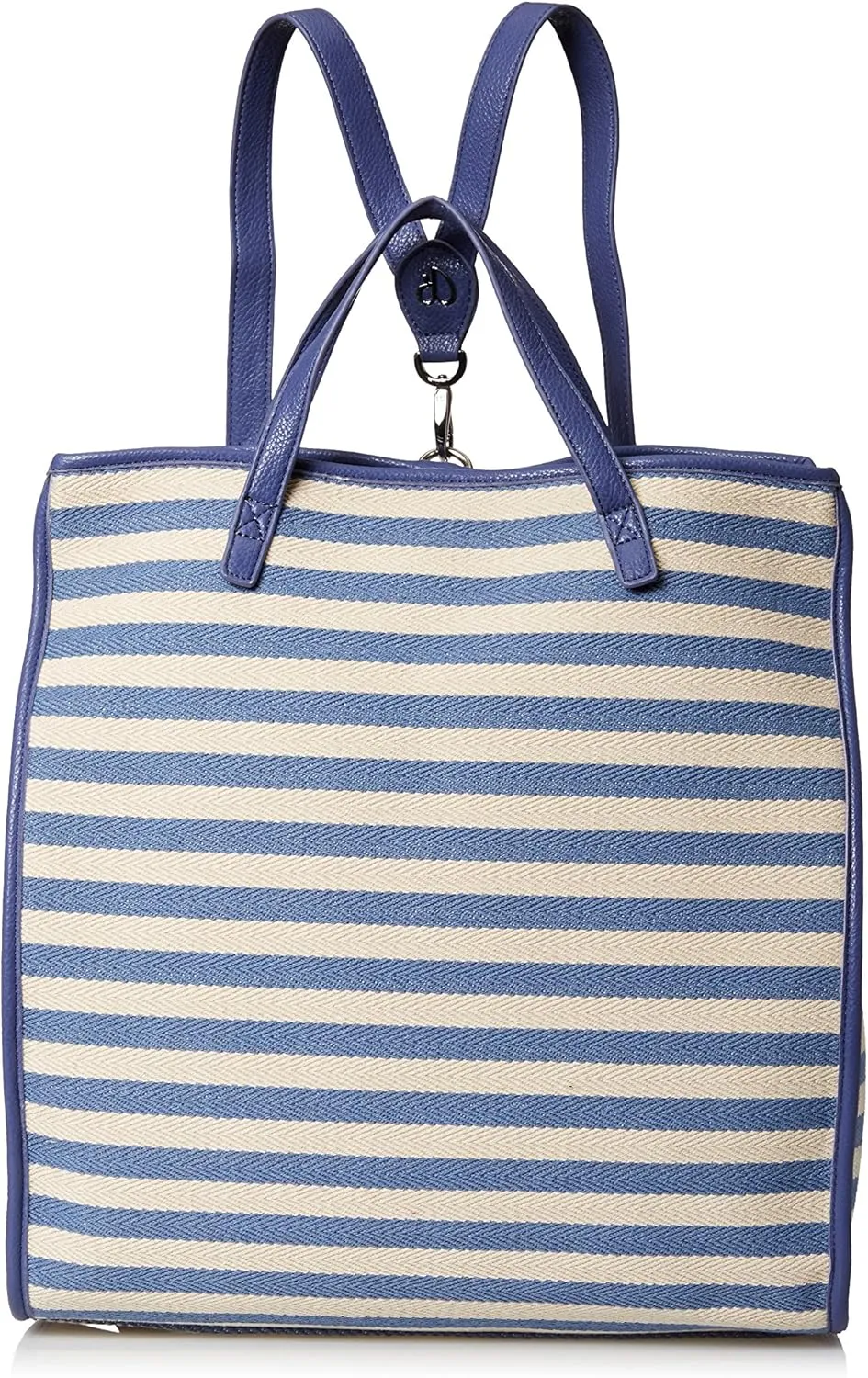 Women's Herringbone Stripe Convertible Backpack Tote, Marine