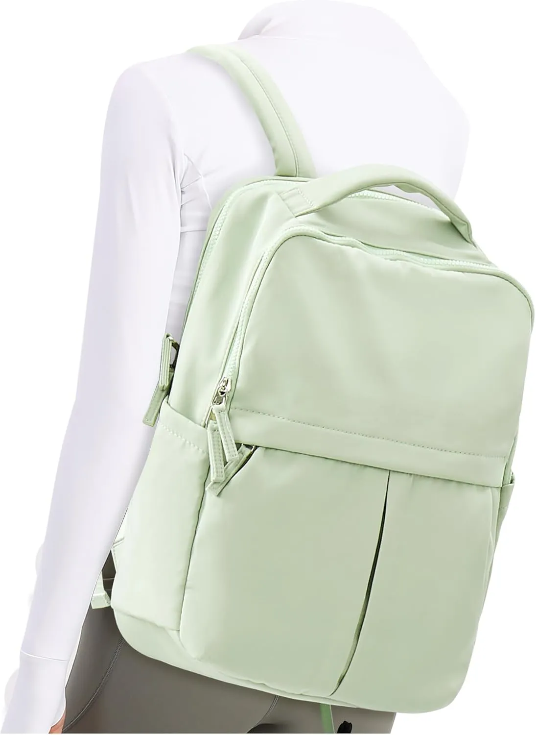 Women's Mochila Gym Work Teacher Backpack with Laptop Compartment - Lightweight Commuter & Travel Backpack - Green