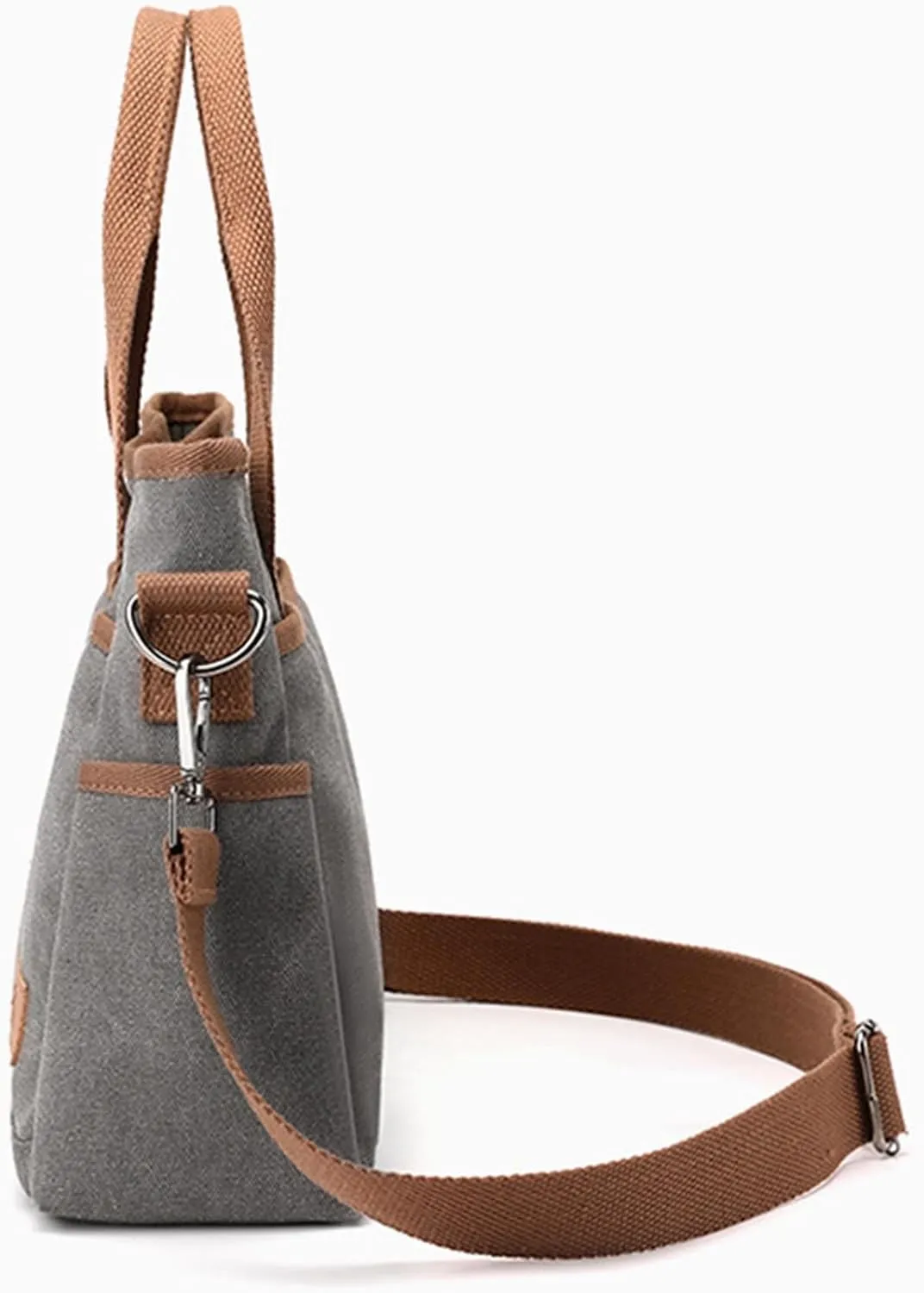 Women's Small Canvas Tote Purses Casual Multi-pocket Shoulder Crossbody Bag Everyday Handbags