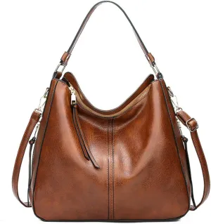 Women's Two-layer Cowhide Leather Fashion Handbag Temperament Messenger Shoulder Bag, One Color, One Size