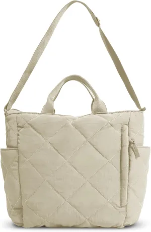 WOOMADA Quilted Tote Bag for Women, Puffer Hobo Handbag, Lightweight Padding Shoulder Bag, Nylon Padded Crossbody Bag