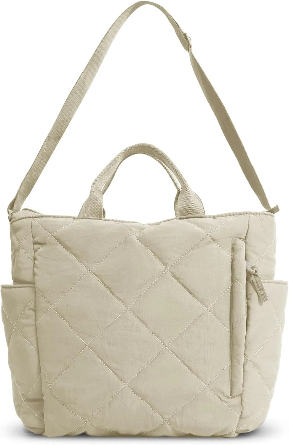 WOOMADA Quilted Tote Bag for Women, Puffer Hobo Handbag, Lightweight Padding Shoulder Bag, Nylon Padded Crossbody Bag