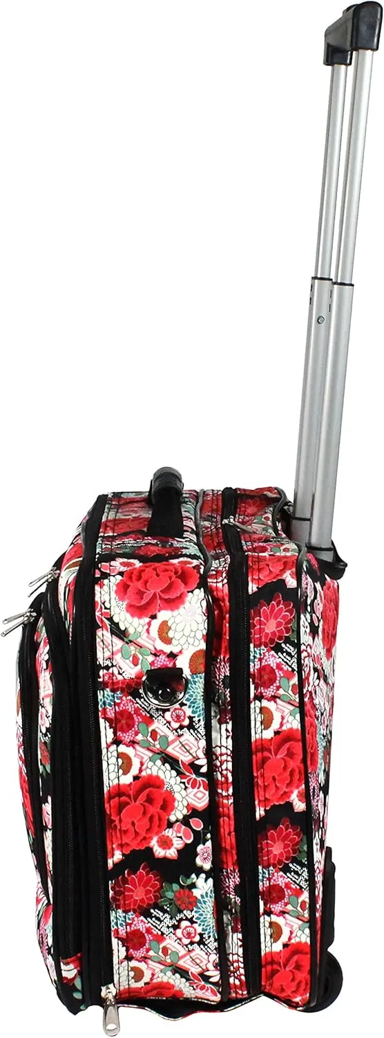 World Traveler Rolling 17-Inch Laptop Briefcase Computer Case, Flowers, One Size
