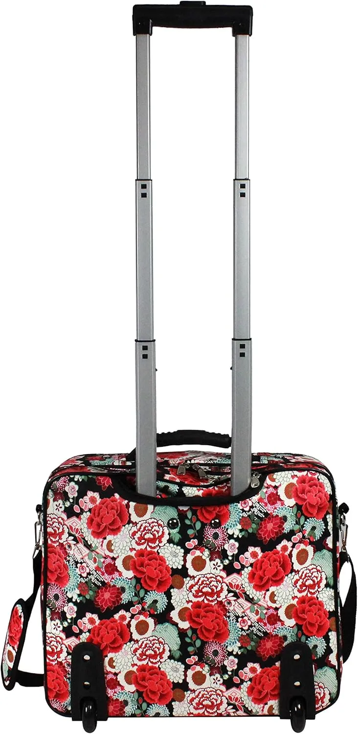 World Traveler Rolling 17-Inch Laptop Briefcase Computer Case, Flowers, One Size