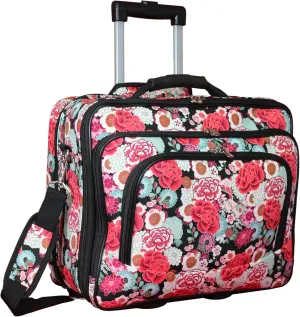World Traveler Rolling 17-Inch Laptop Briefcase Computer Case, Flowers, One Size