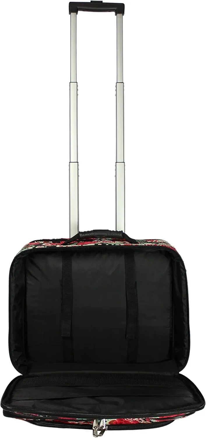 World Traveler Rolling 17-Inch Laptop Briefcase Computer Case, Flowers, One Size