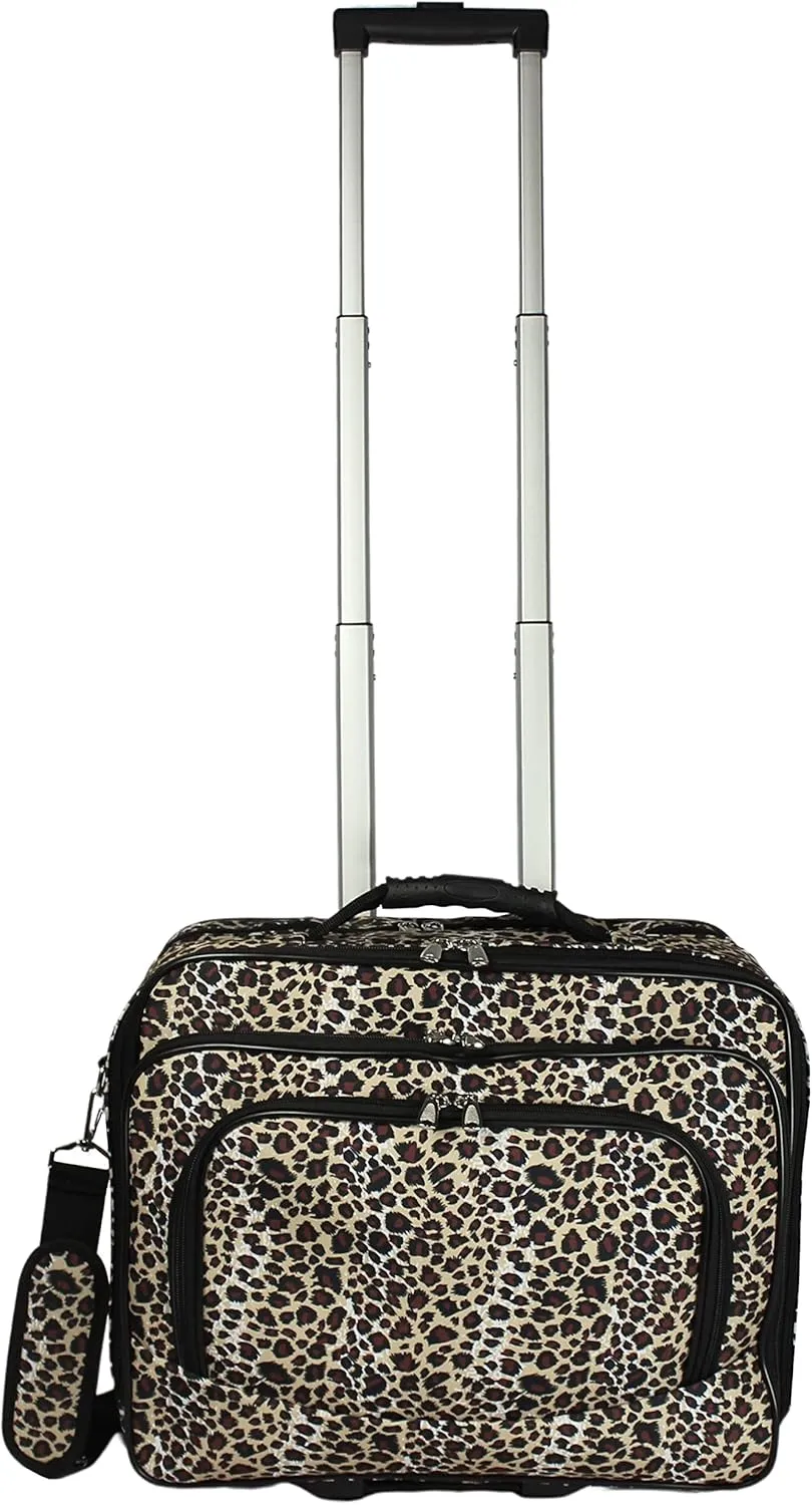 World Traveler Rolling 17-Inch Laptop Briefcase Computer Case, Leopard, One Size