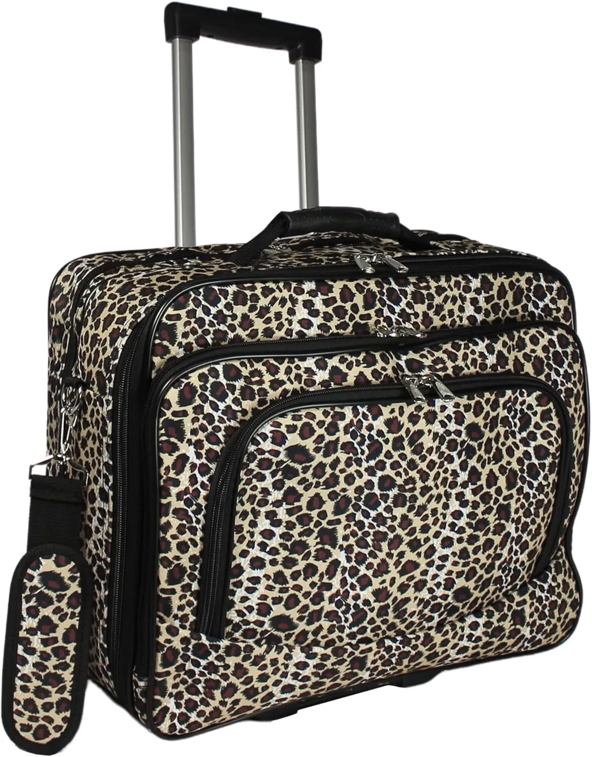 World Traveler Rolling 17-Inch Laptop Briefcase Computer Case, Leopard, One Size