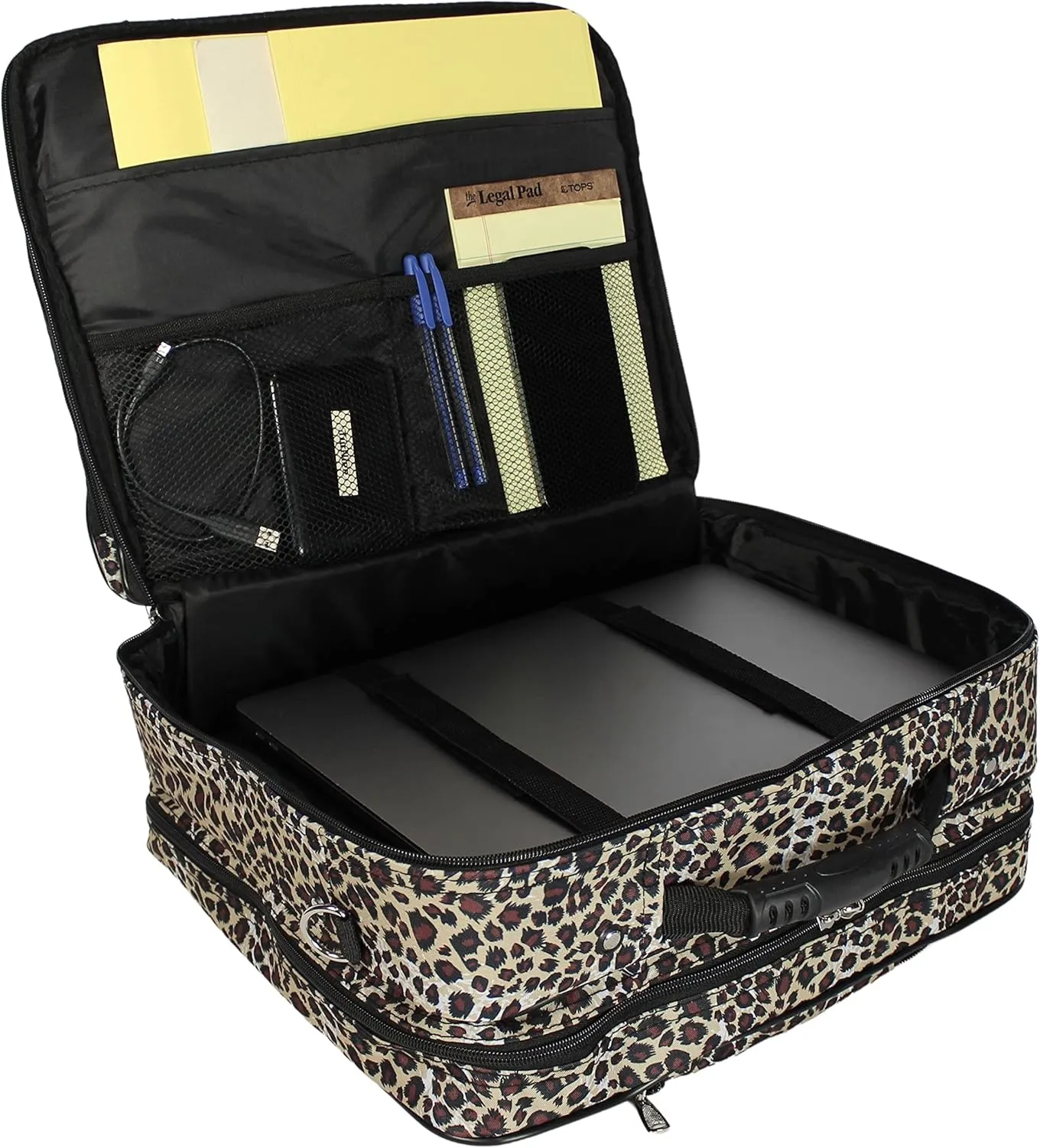 World Traveler Rolling 17-Inch Laptop Briefcase Computer Case, Leopard, One Size