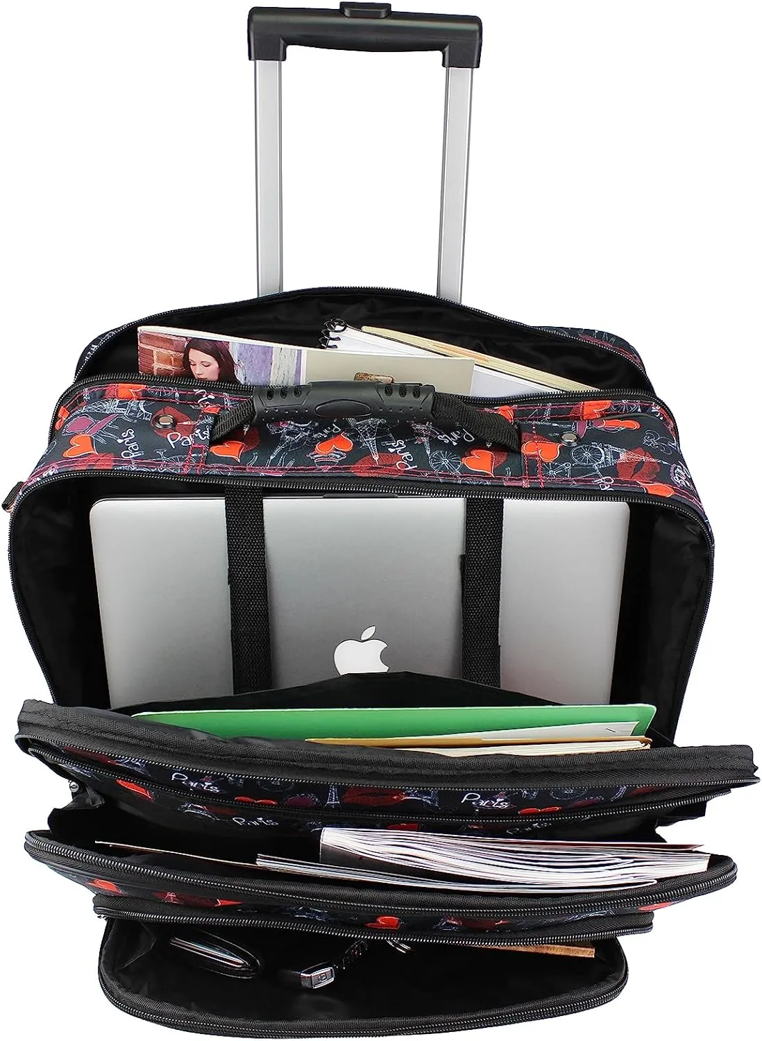 World Traveler Rolling 17-Inch Laptop Briefcase Computer Case, Paris Pink, One Size