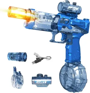 Woyuosn Ultimate Battle Blaster Long Range Motorized Water Gun with Interactive Lighting, Ergonomic Handle, Durable for Outdoor Fun (Blue)