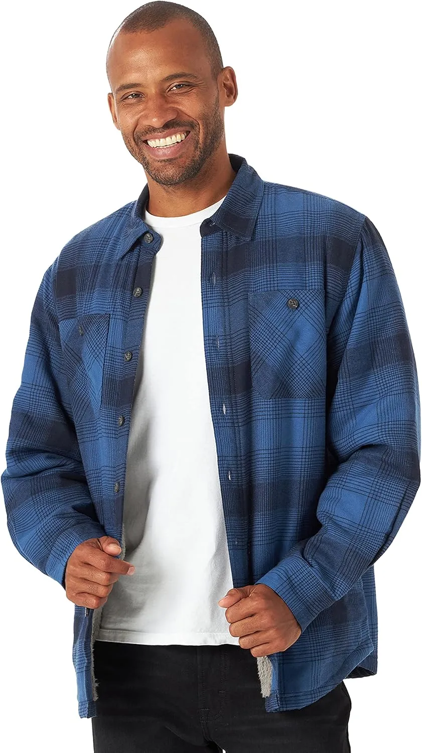 Wrangler Authentics Men's Long Sleeve Sherpa Lined Shirt Jacket