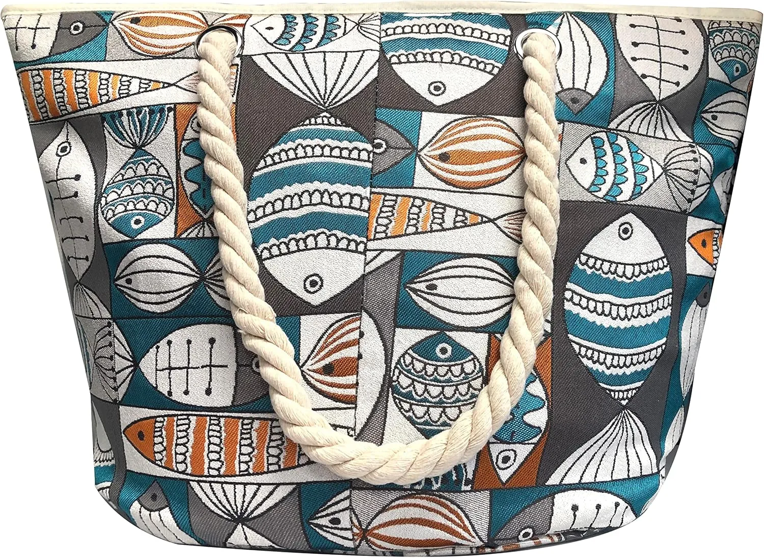 XL-Beach Tote Bag For Women and Swimming Pool Bag. Has External Transparent Waterproof And Sand Proof Layer