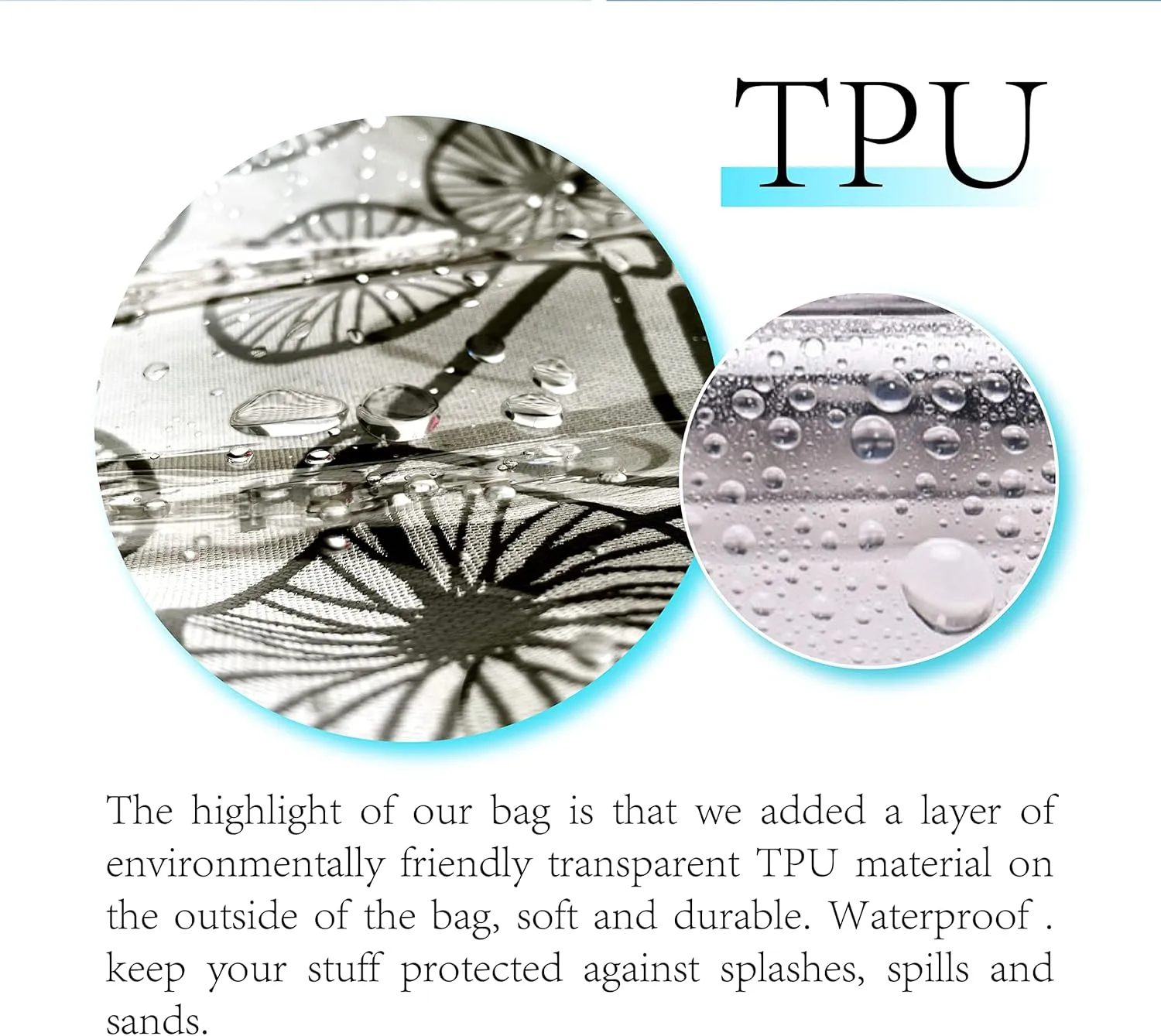 XL-Beach Tote Bag For Women and Swimming Pool Bag. Has External Transparent Waterproof And Sand Proof Layer