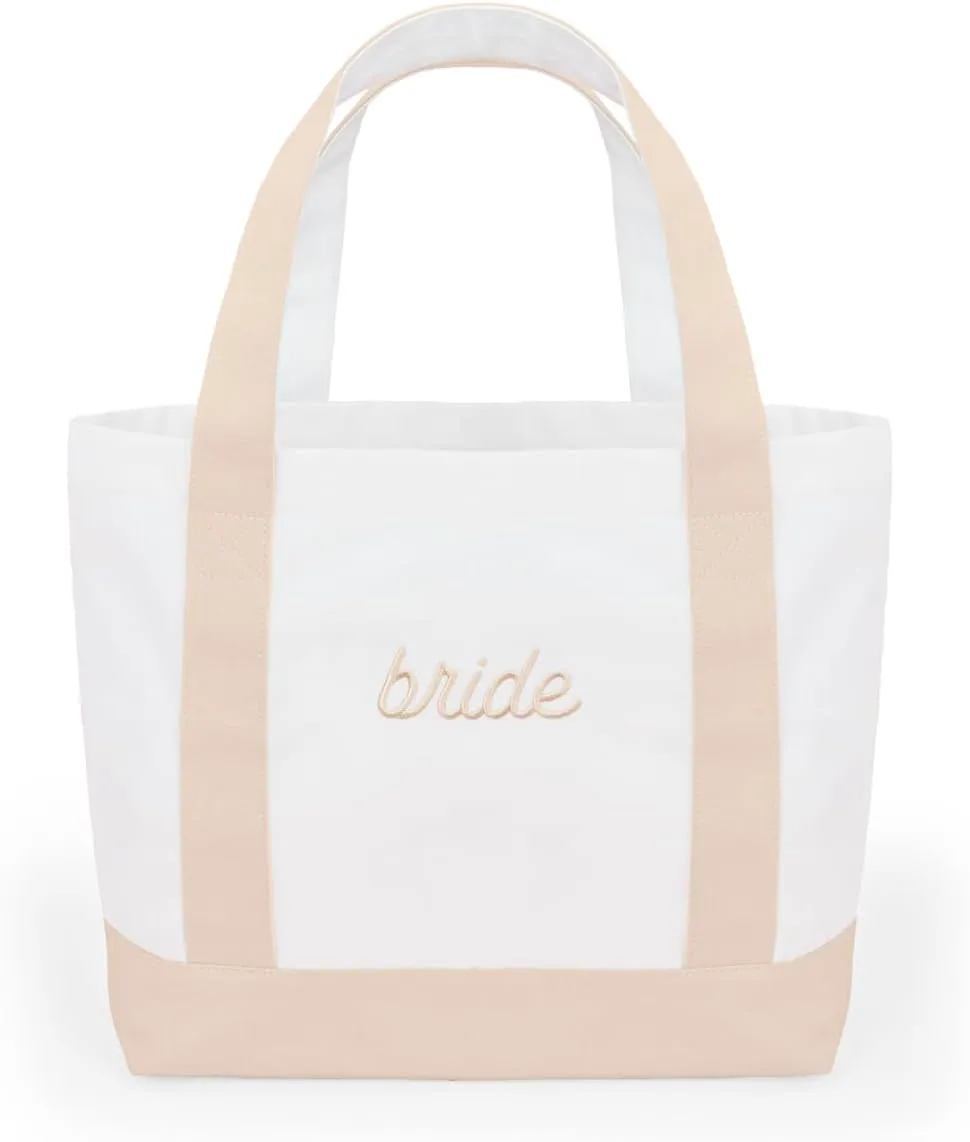 xo, Fetti Neutral Bride Tote Bag | Beige Bachelorette Party Decorations, Cute Bride To Be Accessory, Bridesmaid Gift, Bridal Shower Supplies, Engagement Party Favor, Classy Bridal Purse