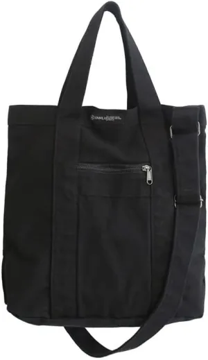 Y2k Grunge Gothic Tote Bag Aesthetic Japanese Harajuku Handbag Dark Hippie Punk Shoulder Bag Vintage Satchel Purse (Black,One size)