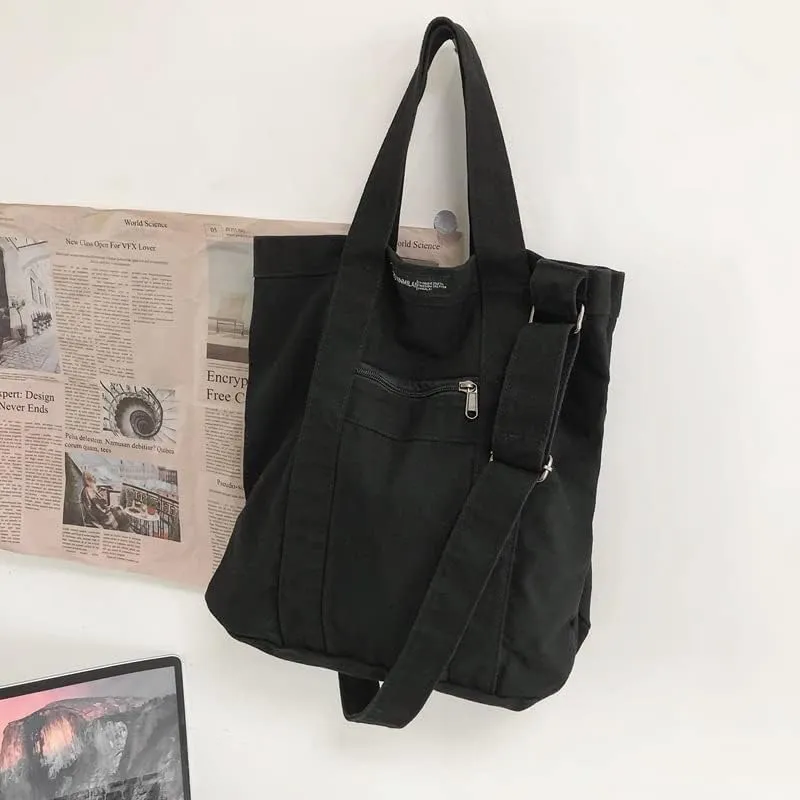 Y2k Grunge Gothic Tote Bag Aesthetic Japanese Harajuku Handbag Dark Hippie Punk Shoulder Bag Vintage Satchel Purse (Black,One size)