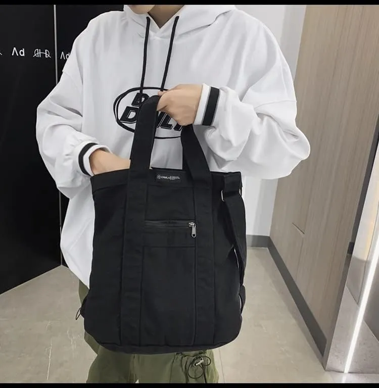 Y2k Grunge Gothic Tote Bag Aesthetic Japanese Harajuku Handbag Dark Hippie Punk Shoulder Bag Vintage Satchel Purse (Black,One size)