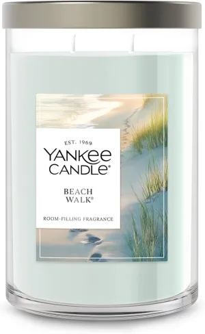 Yankee Candle Beach Walk Scented, Signature 20oz Large Tumbler 2-Wick Candle, Over 60 Hours of Burn Time