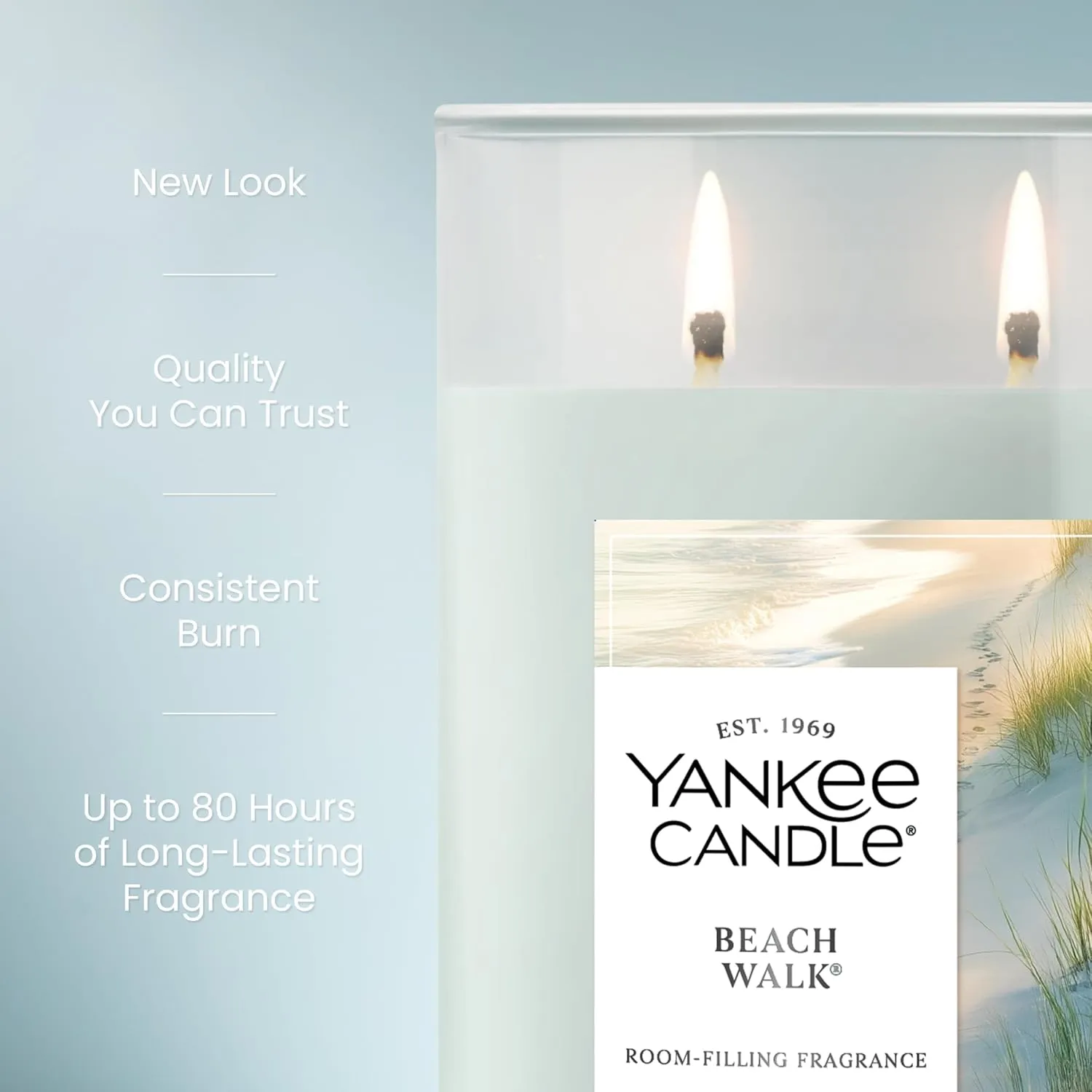 Yankee Candle Beach Walk Scented, Signature 20oz Large Tumbler 2-Wick Candle, Over 60 Hours of Burn Time