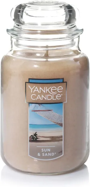 Yankee Candle Sun & Sand Scented, Classic 22oz Large Jar Single Wick Candle, Over 110 Hours of Burn Time