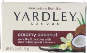 Yardley Creamy Coconut Bath Bar, 4.25 oz Pack of 8