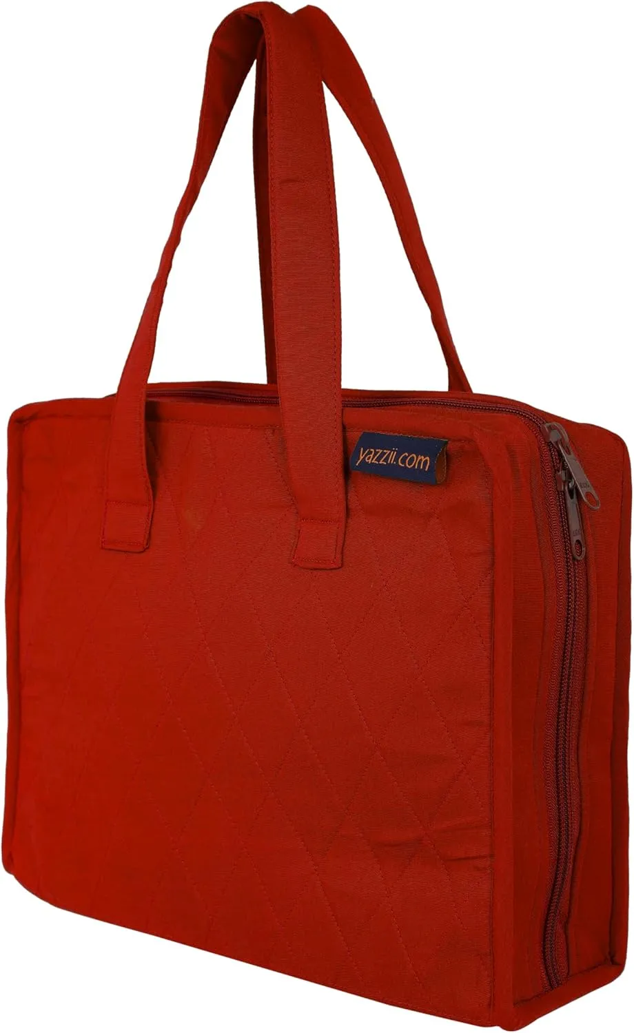 Yazzii Sewing Notions Tote- Portable Sewing Accessories Organizer w Detached Sleeves - Red