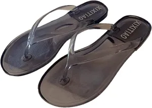 YIBLBOX Women's Flip Flops Transparent Beach Sandals and Slippers Pool Bath Slippers