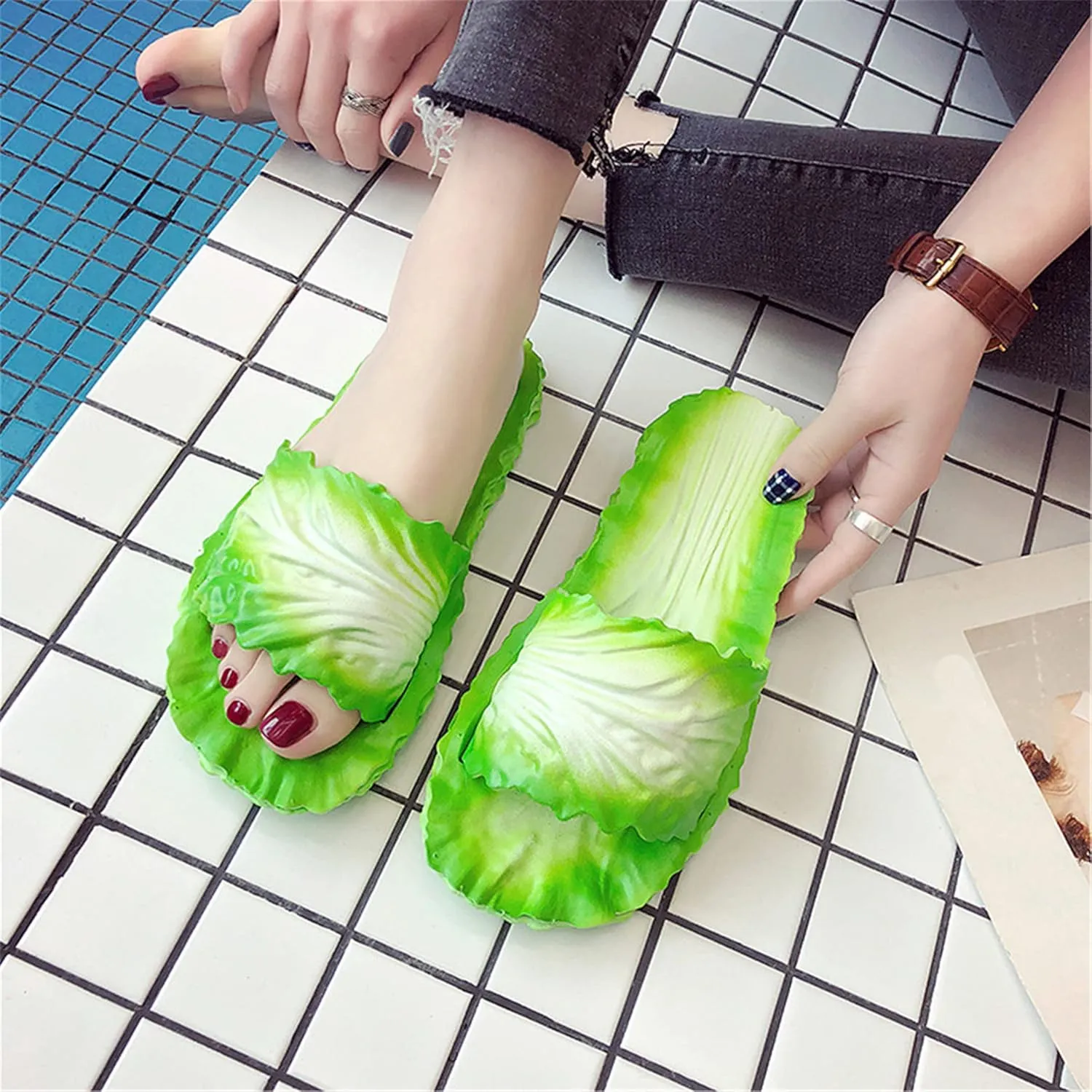 YILANLAN Women's Sandals Summer Slippers Creative Slippers Open Toe Home Sandals Bass Sandals Bathroom Slippers Beach Slippers