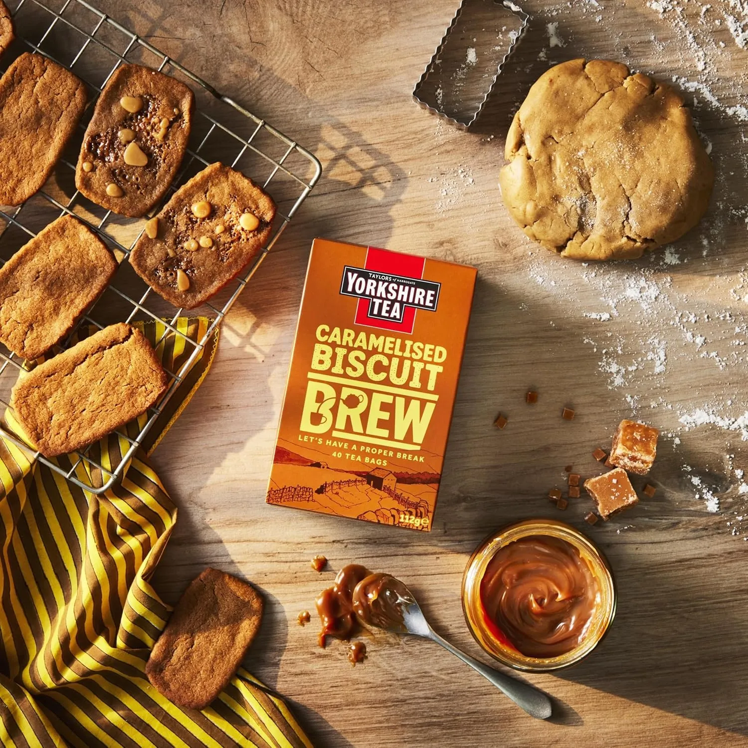 Yorkshire Tea Caramelised Biscuit Brew Flavoured Tea Bags, Pack of 4 (Total of 160 Tea Bags)