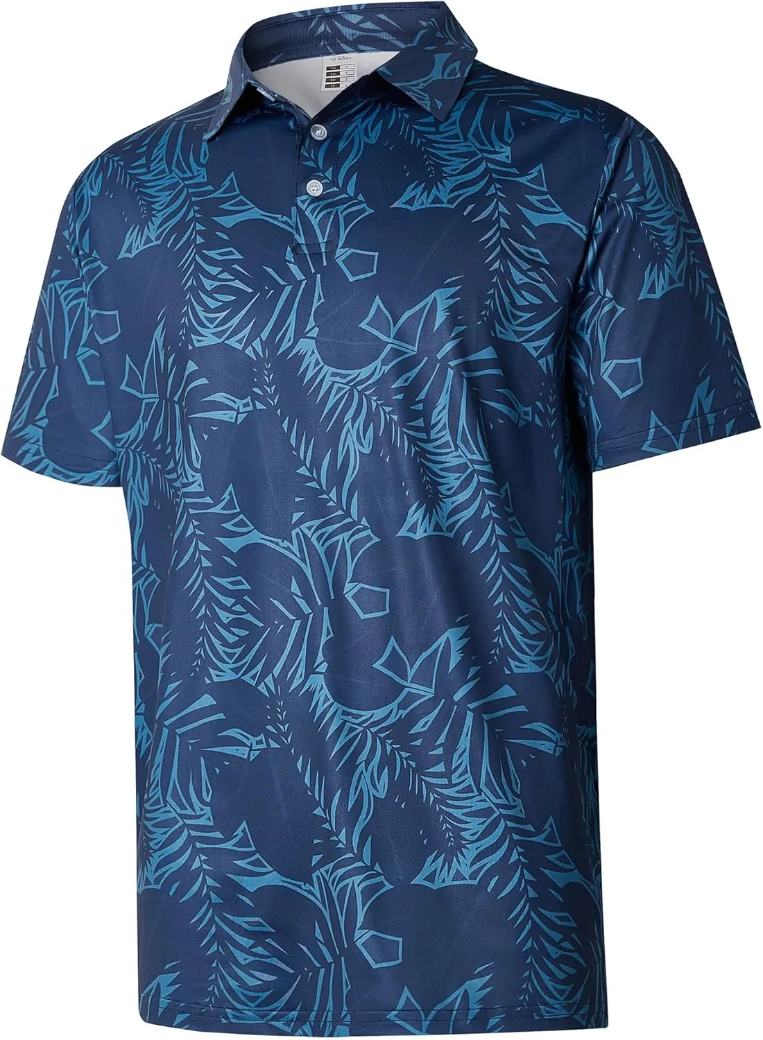 zeetoo Mens Golf Polo Shirt Hawaiian Polo Shirts for Men Moisture Wicking Dry Fit Soft Breathable Short Sleeve 4-Way Stretch
