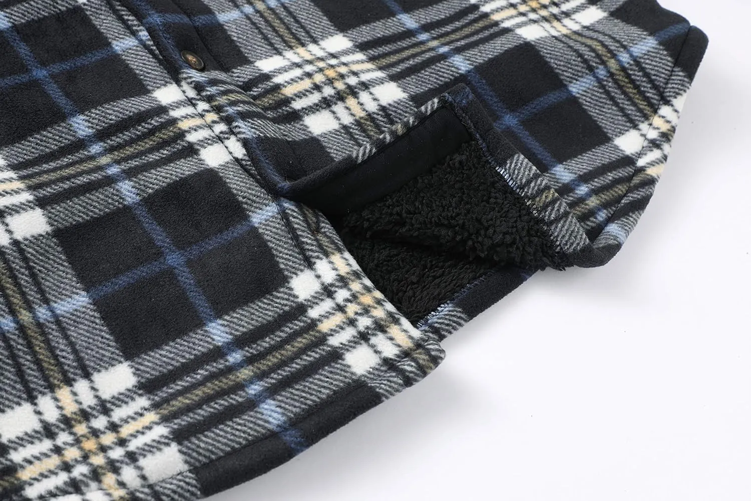 ZENTHACE Men's Warm Sherpa Lined Fleece Plaid Flannel Shirt Jacket(All Sherpa Fleece Lined)