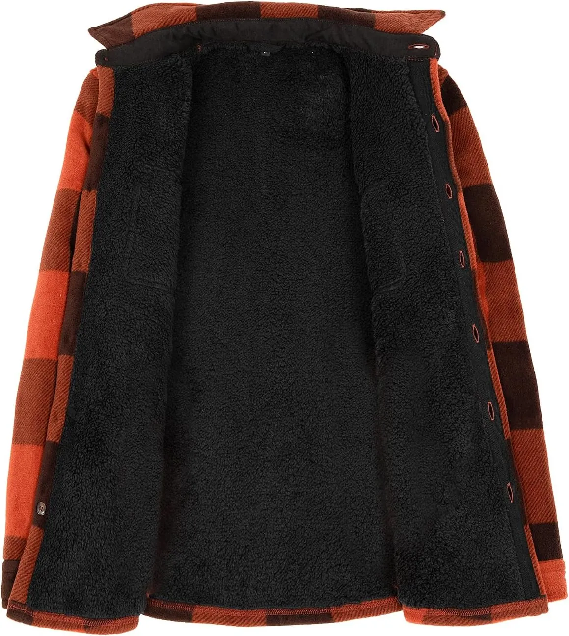 ZENTHACE Men's Warm Sherpa Lined Fleece Plaid Flannel Shirt Jacket(All Sherpa Fleece Lined)