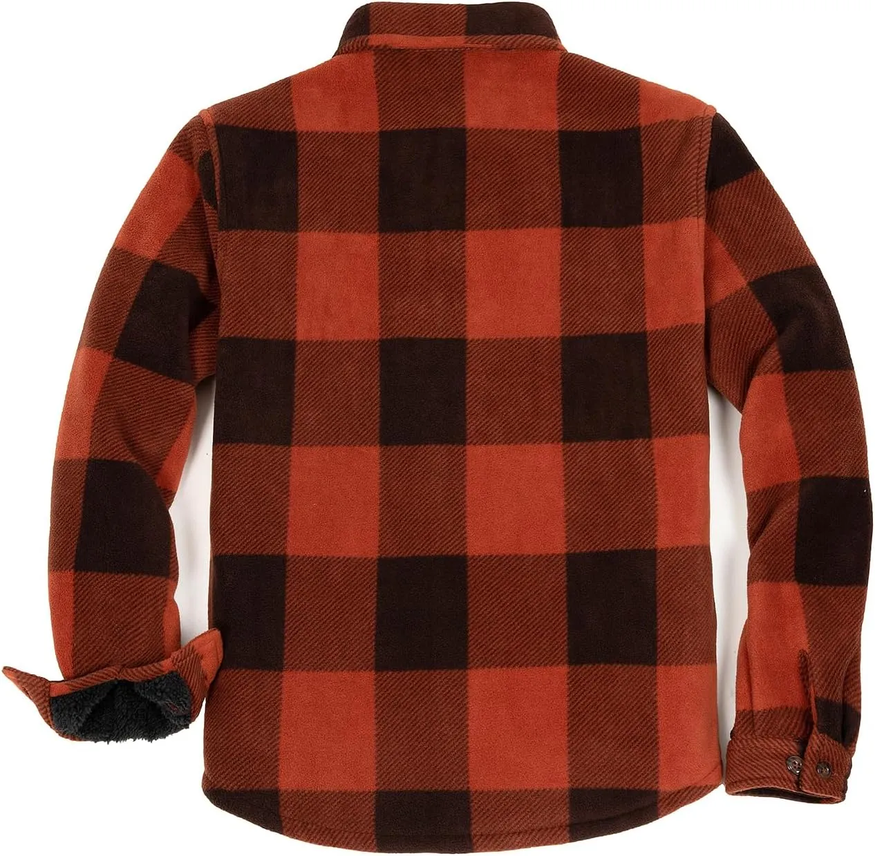 ZENTHACE Men's Warm Sherpa Lined Fleece Plaid Flannel Shirt Jacket(All Sherpa Fleece Lined)