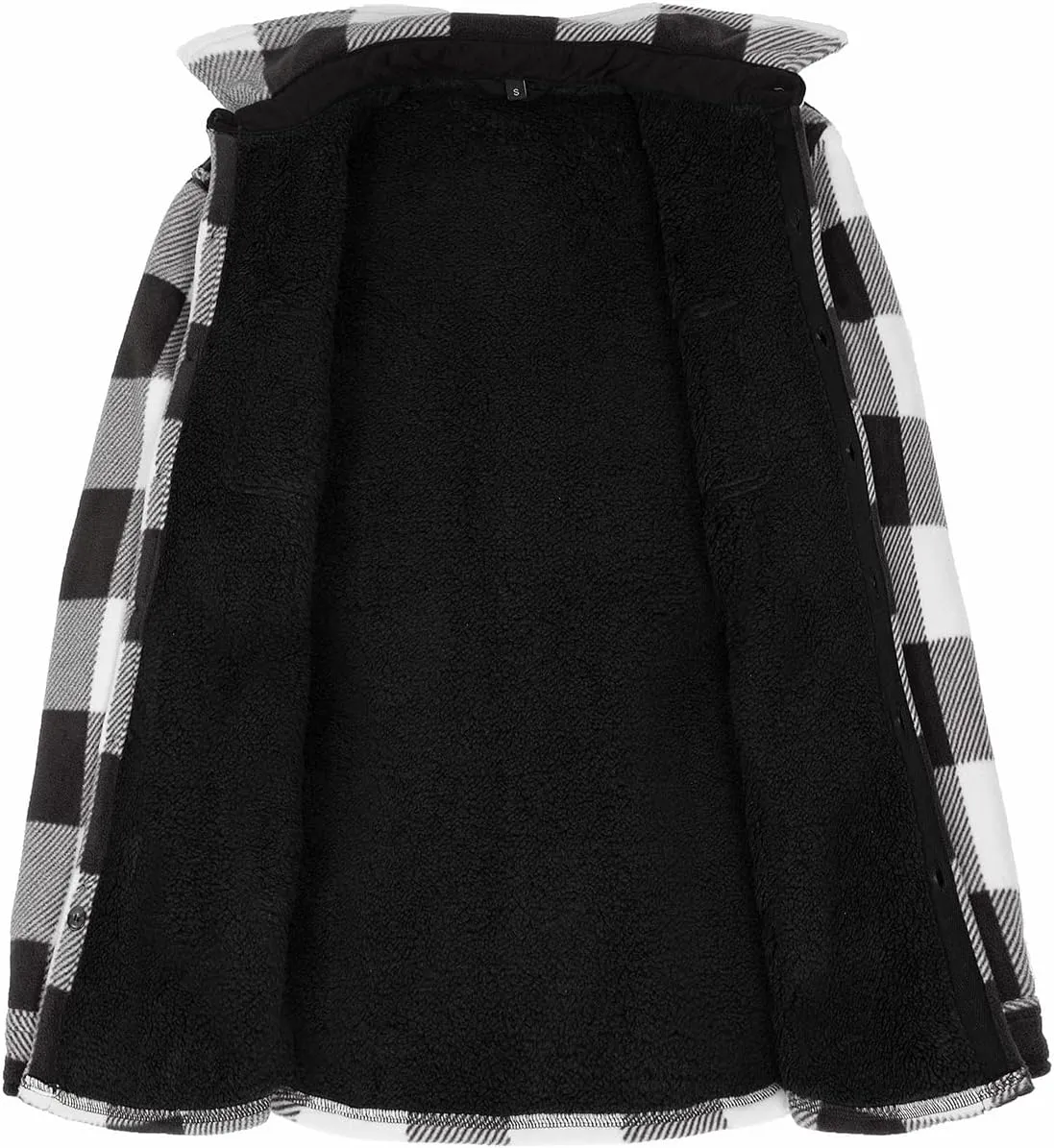 ZENTHACE Men's Warm Sherpa Lined Fleece Plaid Flannel Shirt Jacket(All Sherpa Fleece Lined)